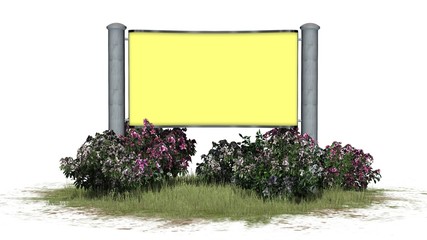 blank signboard on white background