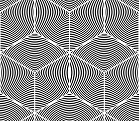Geometric seamless pattern, endless black and white vector regul