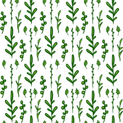 Template greeting card with a frame of green oak leaves. Place