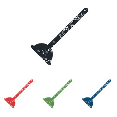Plunger grunge icon set