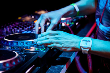 Dj playing the track