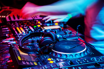 Dj playing the track