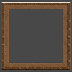Fototapeta premium Leather frame with metallic elements.