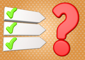 Obraz premium Pfeil Pfeile Frage Fragezeichen Symbol Platzhalter Balken Punkte