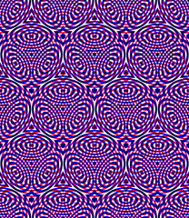 Bright symmetric seamless pattern with interweave figures. Conti