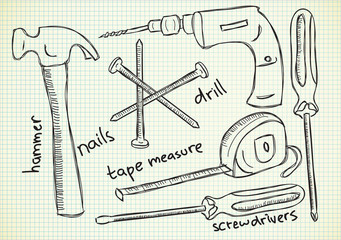 carpenter tools doodle