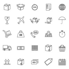 Shipping line icons on white background