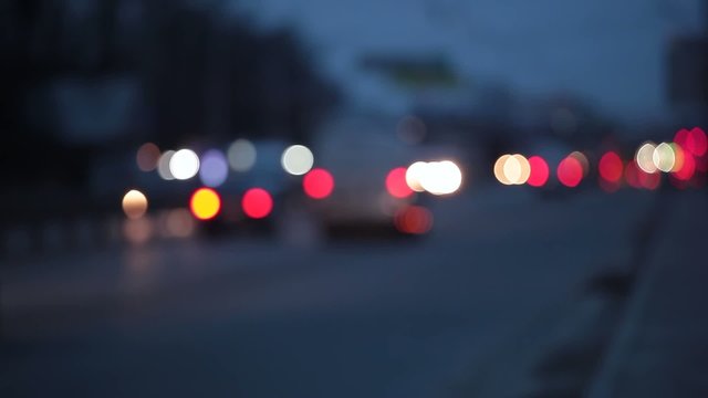 High definition video - Blurred abstract night lights of city street