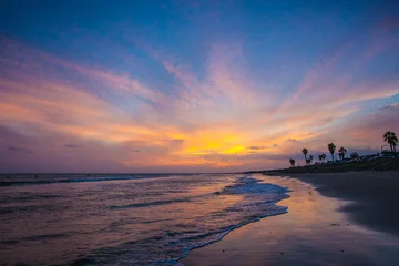 Photo sur Aluminium brossé Eau Blue Orange Ocean Sunset