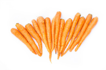 baby carrot on white backgroung