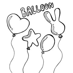 Set of balloons doodle
