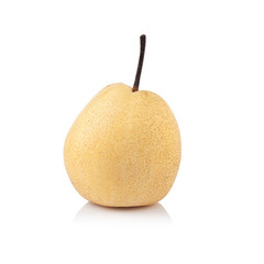 Nashi pear fruit over white background