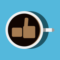 Coffee with thumb up