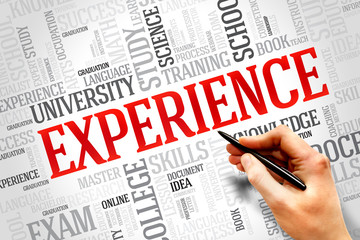 Experience word cloud, business concept