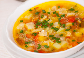 Fish soup with vegetables