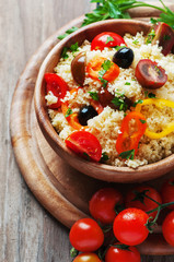 Couscous with vegatables and olive