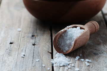 White sea salt fot cooking