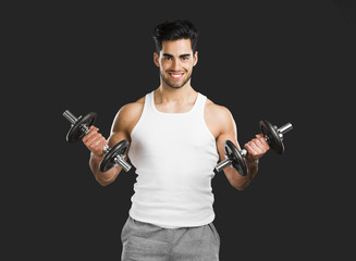 Plakat Athletic man lifting weights