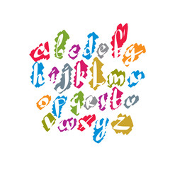 Calligraphic script font, vector alphabet letters.