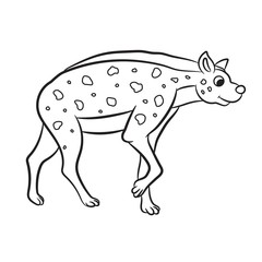 Illustration of hyena standing outlined. Vector

