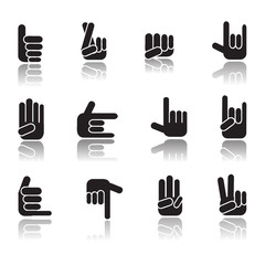 Vector icons of smiley faces