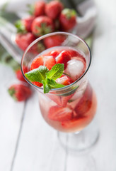 Fresh strawberry homemade cocktail
