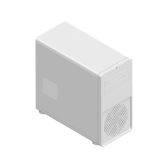 Fototapeta premium Computer chassis detailed isometric icon