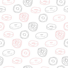 Cute seamless pattern with donuts
