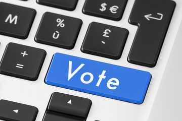 Vote button on keyboard for online electronic election