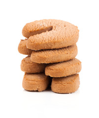 Butter cookies isolated on white background