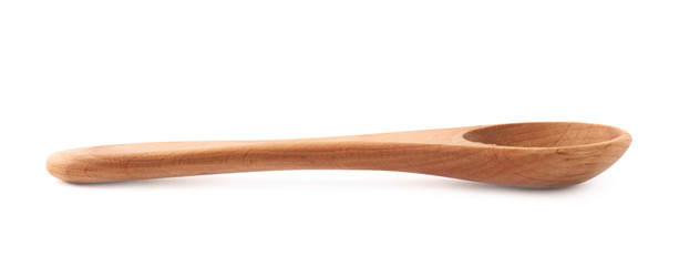 Small wooden measuring spoon isolated