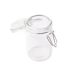 Empty glass jar isolated