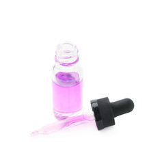 Small bottle with a pipette isolated