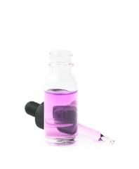 Small bottle with a pipette isolated