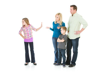 Fototapeta premium Family: Pre-Teen Girl Gives Family Attitude