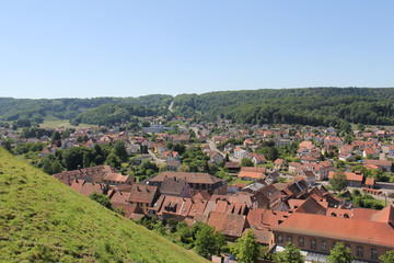 Fototapeta na wymiar Vu panoramique sur la ville de Bitche Lorraine France