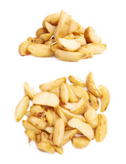 Pile of multiple oven baked fries chips