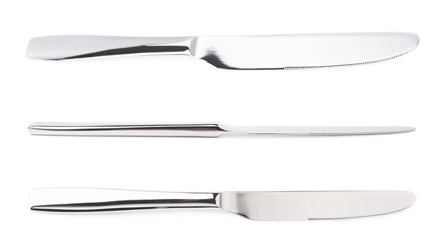 Stainless steel kitchen knife isolated