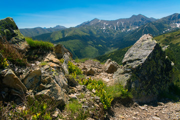 Naklejka na ściany i meble Panorama from the mountain top - West Tatras