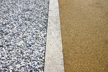 Detail of a floor in colored gravel