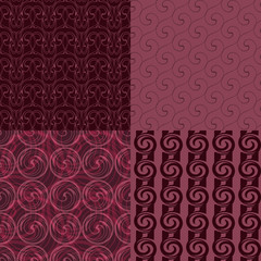 Set or four seamless patterns