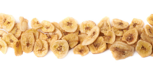 Line made of dried banana slices