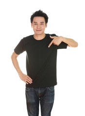 man with blank t-shirt