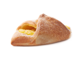 Sweet bread bun with yellow cream