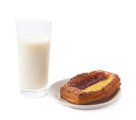 Sweet bread bun pastry isolated