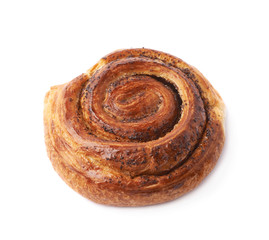 Sweet cinnamon bun roll isolated