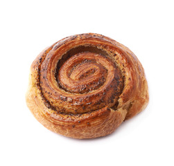Sweet cinnamon bun roll isolated