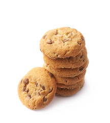 Pile of round cookies isolated