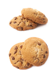 Round cookie with chocolate