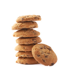 Pile of round cookies isolated